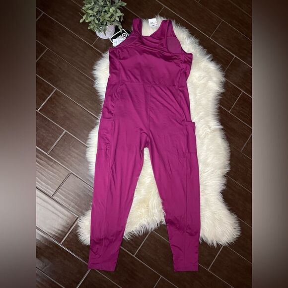 J.Dow Fitness magenta sleeveless jumpsuit sz XXL - Picture 9 of 13